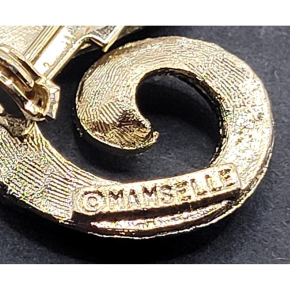 Vintage Mamselle Brooch Womens Gold Tone Swirl Design Jewelry - Picture 5 of 8